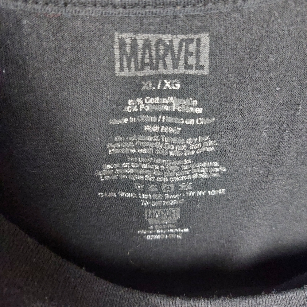 MARVEL MENS BLACK WHITE PUNISHER SHORT SLEEVE CREW NECK TSHIRT SIZE XL - Picture 5 of 5